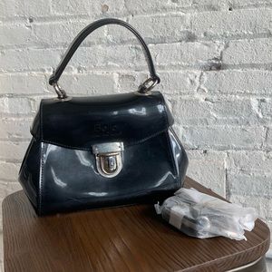 Beijo Black Patent Leather Buckle Bag